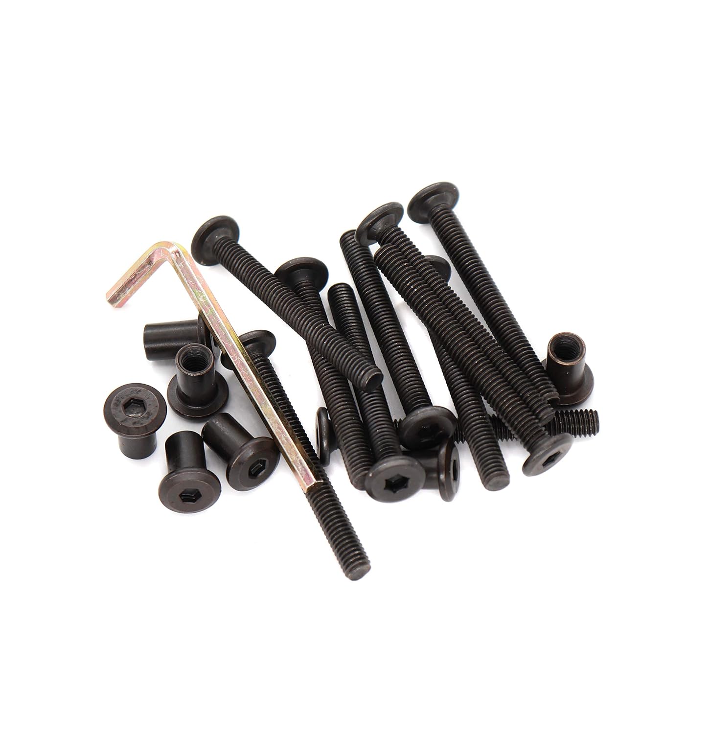 binifiMux 10-Pack M6x65mm Black Socket Cap Screws Barrel Nuts Kit for Crib Furniture Bed with M6 x 12mm Barrel Nuts - Image 3