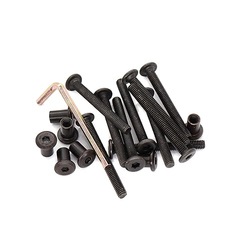 binifiMux Paquete de 10 tuercas de barril de tornillos de casquillo negro M6x55mm