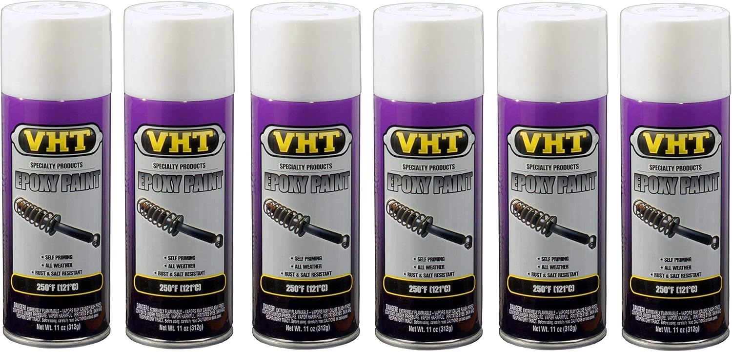 VHT SP651 Gloss White Epoxy All Weather Paint Can - 11 oz. (6)