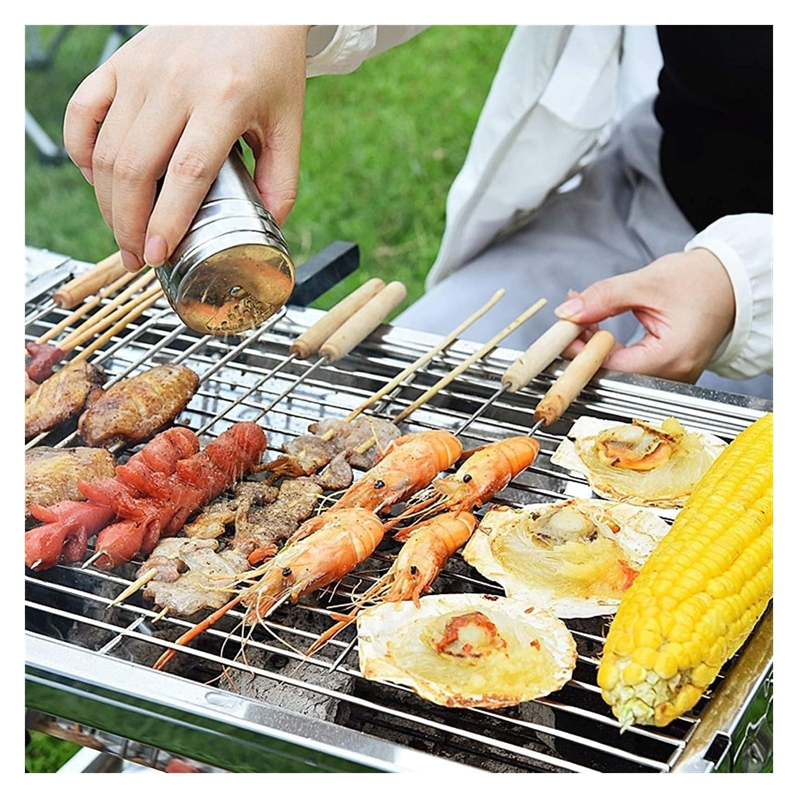 Grille Węglowe Grill Węglowy Ze Stali Nierdzewnej Grill Na Świeżym Powietrzu W Pomieszczeniach Przenośny Składany Stojak Gotowanie W Gospodarstwie Domowym Grill Na Węgiel