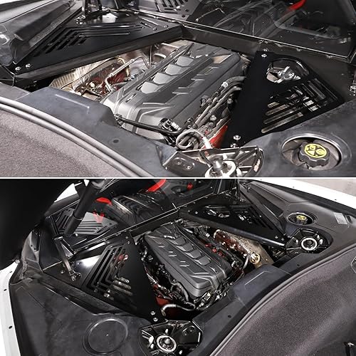 Miniatura 7 de Cubierta de panel de bahía de motor compatible con Chevrolet Corvette C8 2020-2023, cubiertas traseras de aleación de aluminio para motor izquierda