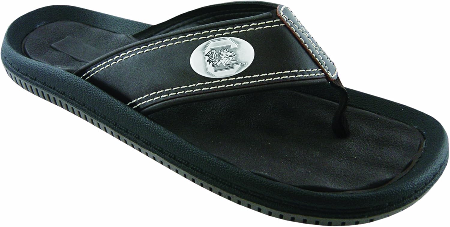 NCAA South Carolina Fighting Gamecocks Men's Waffle Concho Flip Flops, Brown, 9 : Sports Fan Slippers : Sports & Outdoors