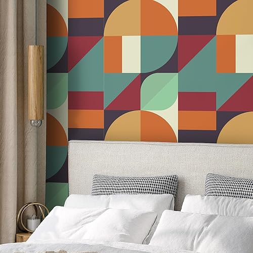 Miniatura 3 de VaryPaper Papel tapiz moderno de 17.7 x 78.7 pulgadas, diseño geométrico para dormitorio, extraíble, autoadhesivo, Art Deco, papel de contacto