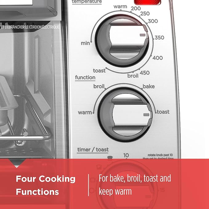 BLACK+DECKER 4-Slice Toaster Oven Acero Inoxidable miniatura 3