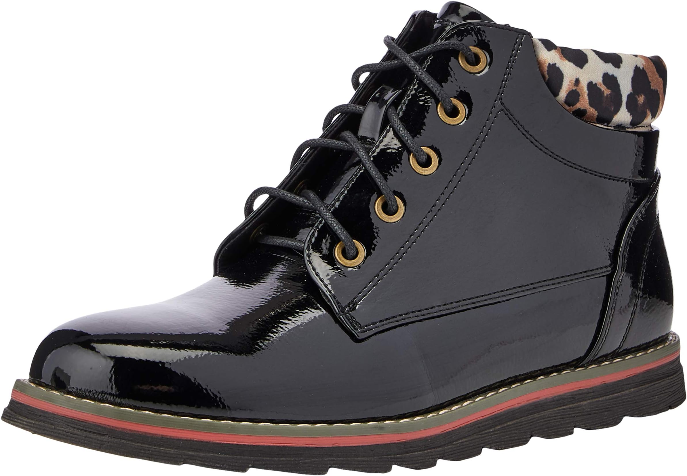 Lotus Naomi Womens Black Patent Lace Up Boot