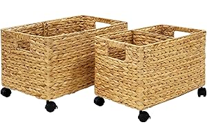 PEMAR Set of Two Rolling Storage Baskets on Wheels