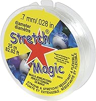 Vista 19 de Stretch Magic Cordón elástico para cuentas – Color negro, 0.020 in de diámetro, 32.8 ft (32 pies) – Cuerda fácil de anudar, fuerte y elástica