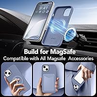 Vista 4 de GONEZ Funda magnética para iPhone 14, compatible con Magsafe, con protector de pantalla + protector de cámara, forro de microfibra antiarañazos