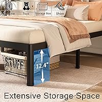 Vista 6 de FUIOBYVV Twin Bed Frames with Round Corner Edge Legs, 14 Inch High 3500 lbs Heavy Duty Metal Platform Bed Frame Twin Size, No Box Spring