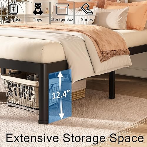 Miniatura 5 de FUIOBYVV - Bases de cama Twin XL con patas de esquinas redondas, base de metal resistente de 14 pulgadas de altura, capacidad de carga de 3500