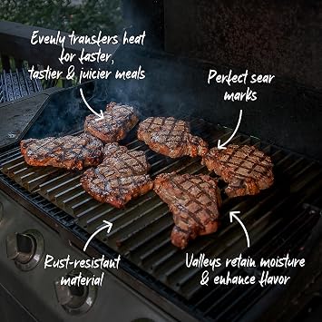 GrillGrate Flavor Zone | Universal Grill Accessory for Gas Grills, Pellet Grills, or Charcoal Grills | Hard Anodized Aluminum | 15 for Any Grill