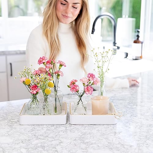 Miniatura 5 de Bandeja organizadora de mesita de noche para perfumes, bandeja pequeña para llaves para mesa de entrada, organizador de mesita de noche, decoración