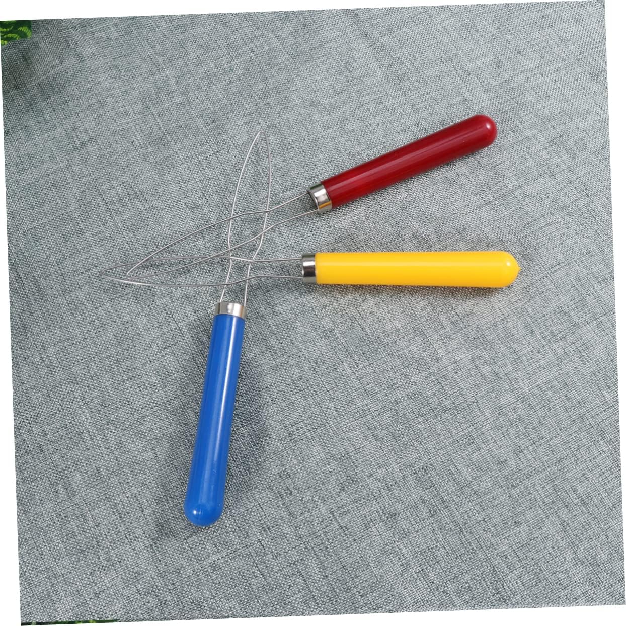 Toyvian 3pcs Button Piercer for Rug Hooks Assistive Device Button Sewing Tool Non-deformable Stainless Steel and Grip