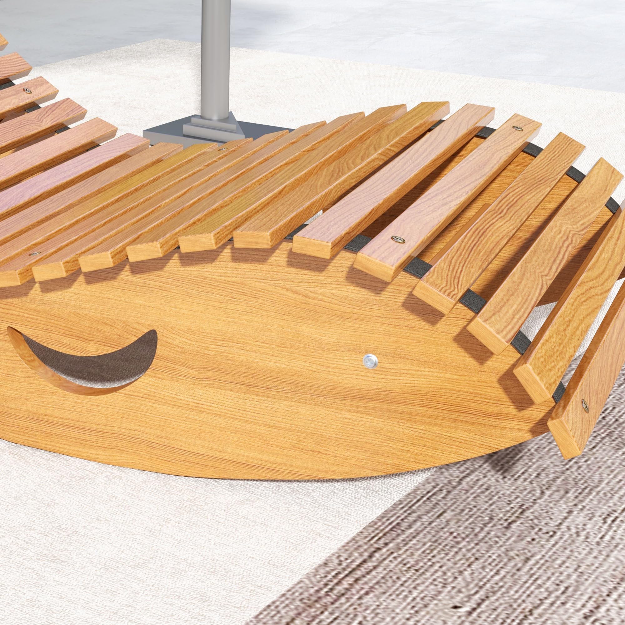Outsunny Chaise à Bascule - Rocking Chair d'extérieur Jardin Ergonomique avec siège à Lattes et Dossier Haut en Bois dim. 130L x 60l x 60H cm