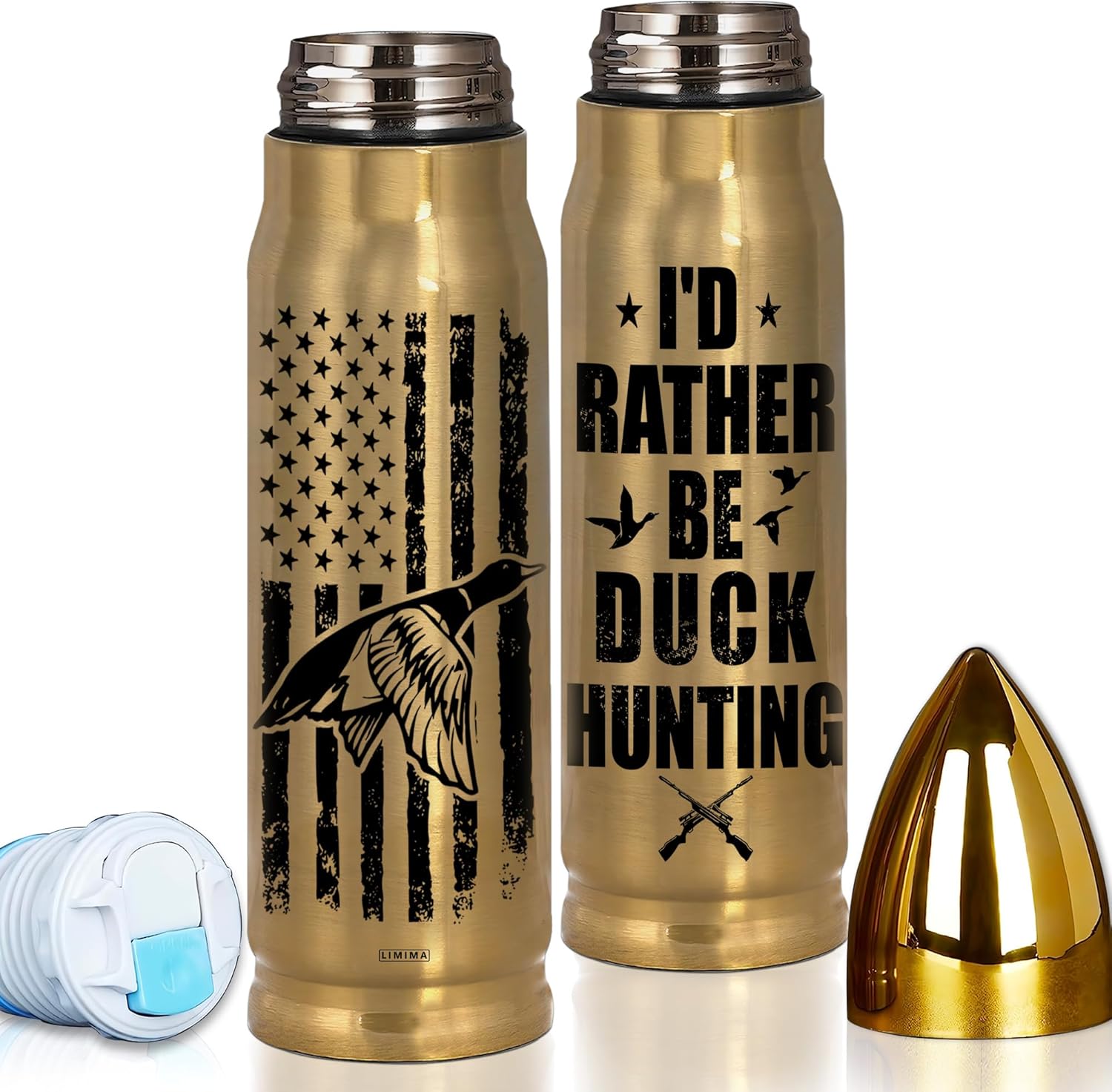 Hunting Gifts for Men – Funny 17oz Tumbler with Lid, I'd Rather Be Hunting Design, Unique Fathers Day, 250th Anniversay USA, Birthday Gift for Hunters, Perfect for Dad, Son, Husband, or Friends