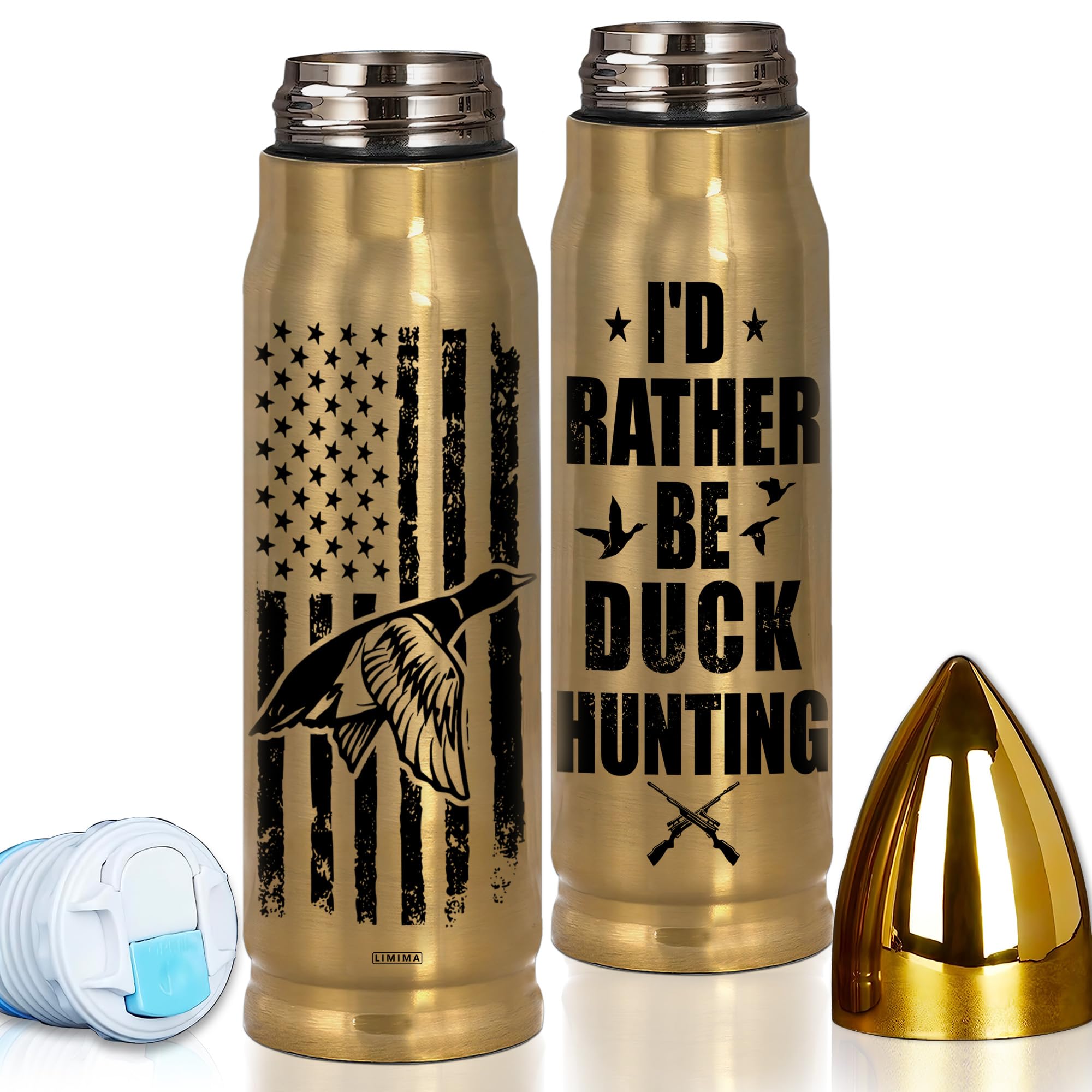 Duck Hunting Gifts, Hunting Gifts for Men - 17oz American Flag Tumbler with Lid- Unique Gift for Men, Dad, Husband, Boyfriend, Boss or Hunters - Birthday Fathers Day Retirement Gift
