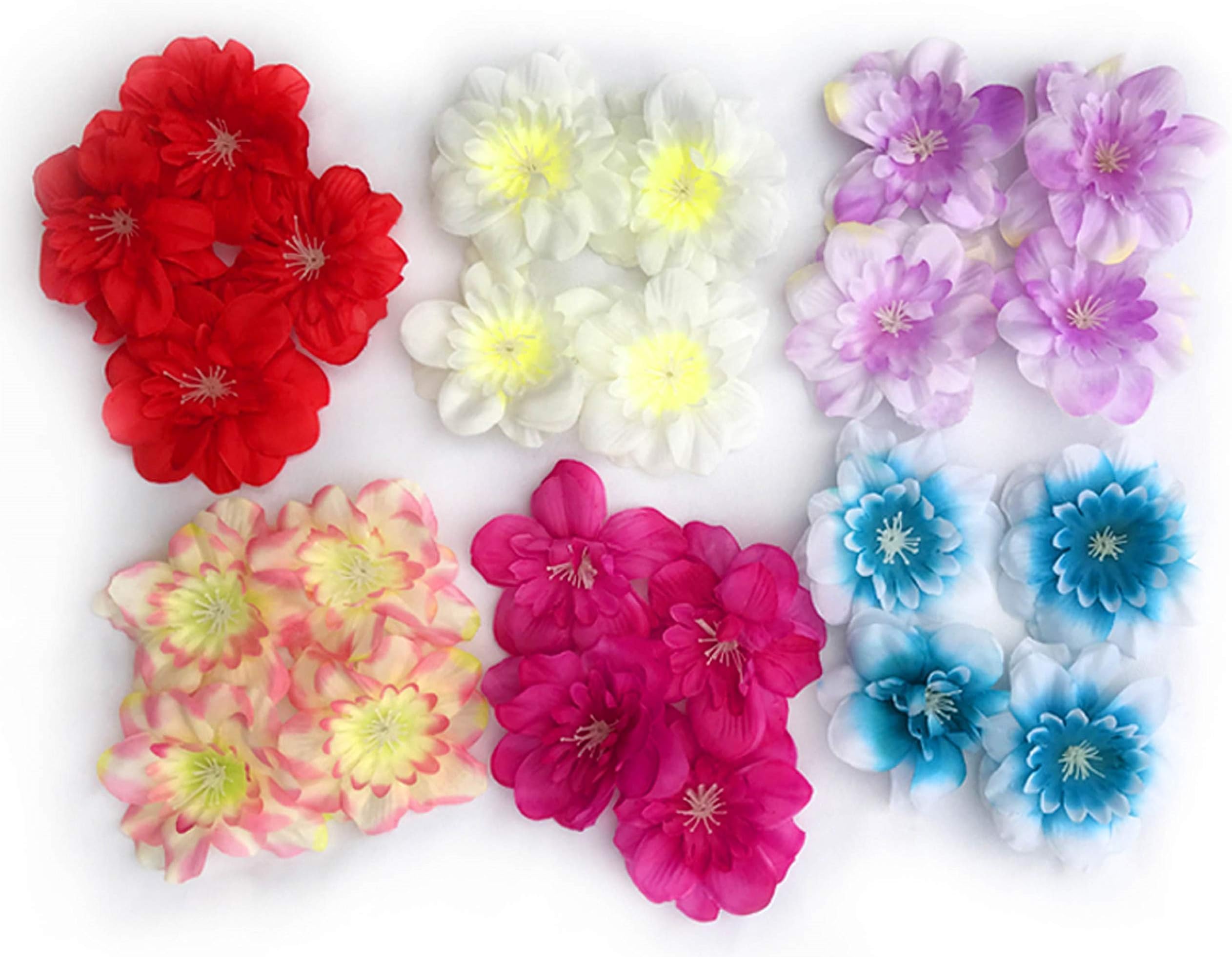 Tassel Toppers Delphinium Flower Heads - Peel and Stick Flat Back Flowers - Flowers, Floral Stickers, Adhesive, Stick-On for Arts and Crafts Projects