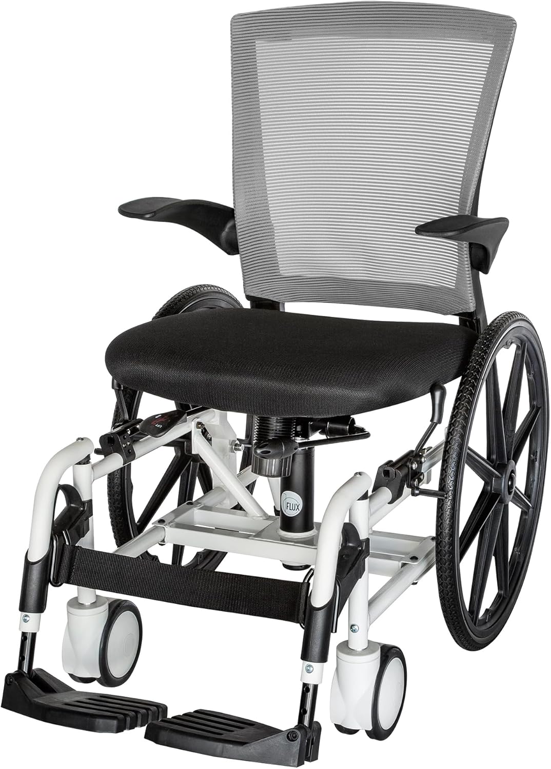Daily Living Indoor Manual WheelChairs for Adults (Gray) Manual Wheelchair w/Flip-Away Armrests 38.5 lb Height Adjust Wheelchair w/Removable Footplates Medical Supplies for Seniors