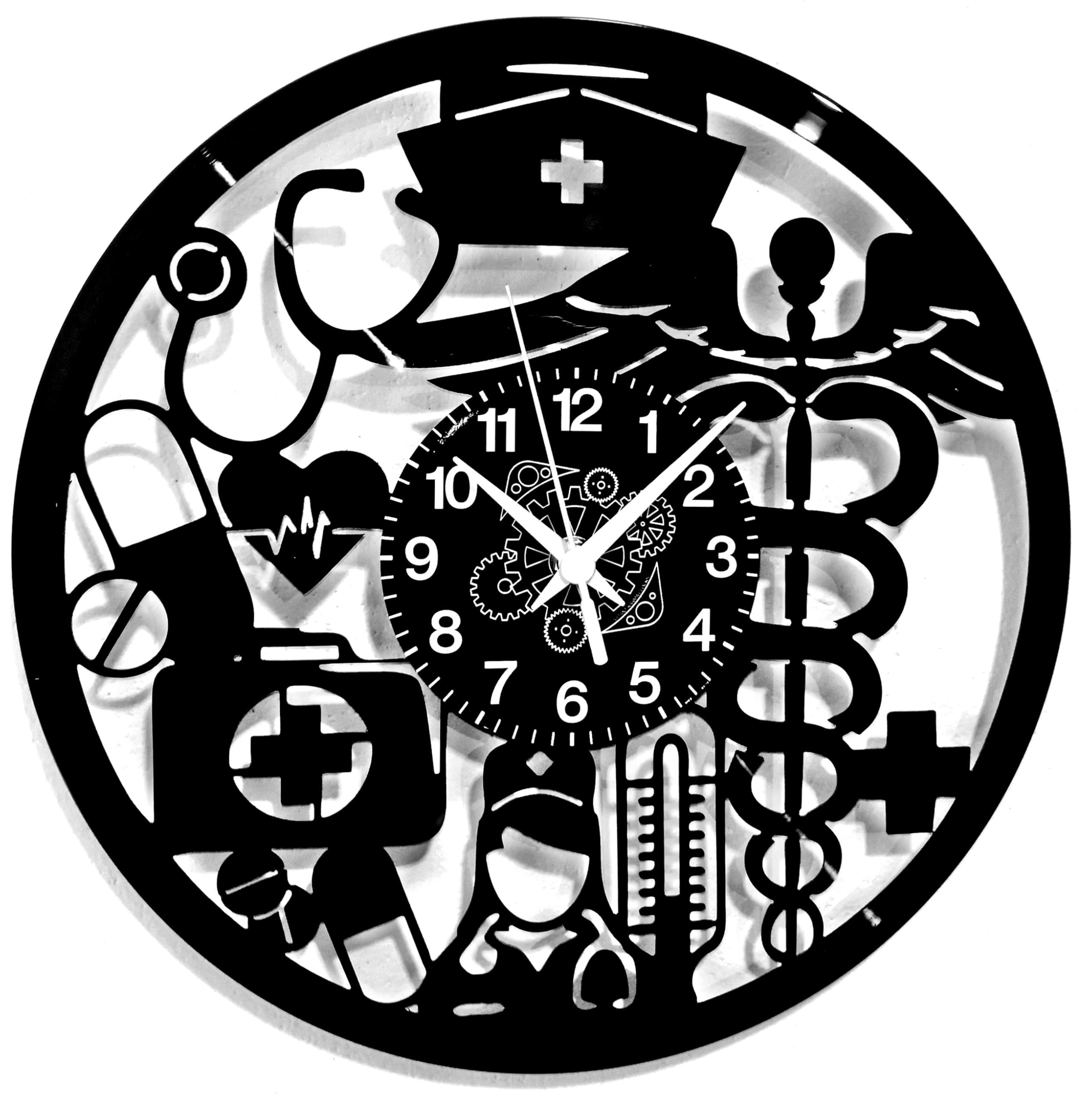Instant Karma Clocks | Nurse and Medical Wall Clock – Silent Non-Ticking Quartz – Healthcare Clinic Office Decor – Wall Decoration for Home, Hospital, Doctor, Student