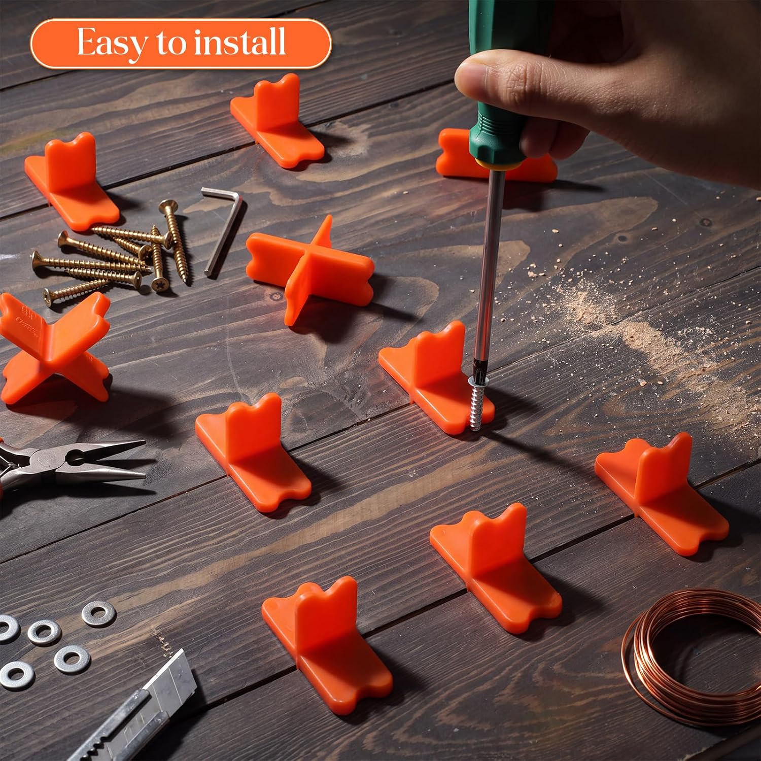 Mifoci 20 Pcs ABS Deck Spacer Tool, 4 Thicknesses Cross Shape Board Spacers