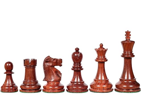 Miniatura 2 de Handcrafted Wooden Chess Pieces Only  1972 Reproduced Fischer-Spassky Staunton Pattern Chess Pieces Set in Bud Rosewood & Boxwood  3.75" King Height
