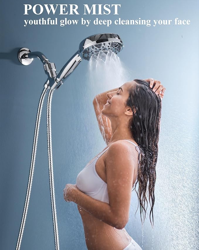 Regadera de Mano BOWGER Alta Presión 7 Modos con Manguera Larga miniatura 3