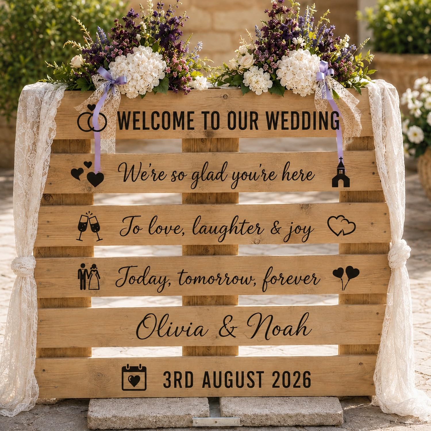 DIY Wedding Sign Decal - Custom Vinyl Lettering Sticker for Rustic Wooden Welcome Signs, Seating Charts & Programs - Personalized Wedding Decor