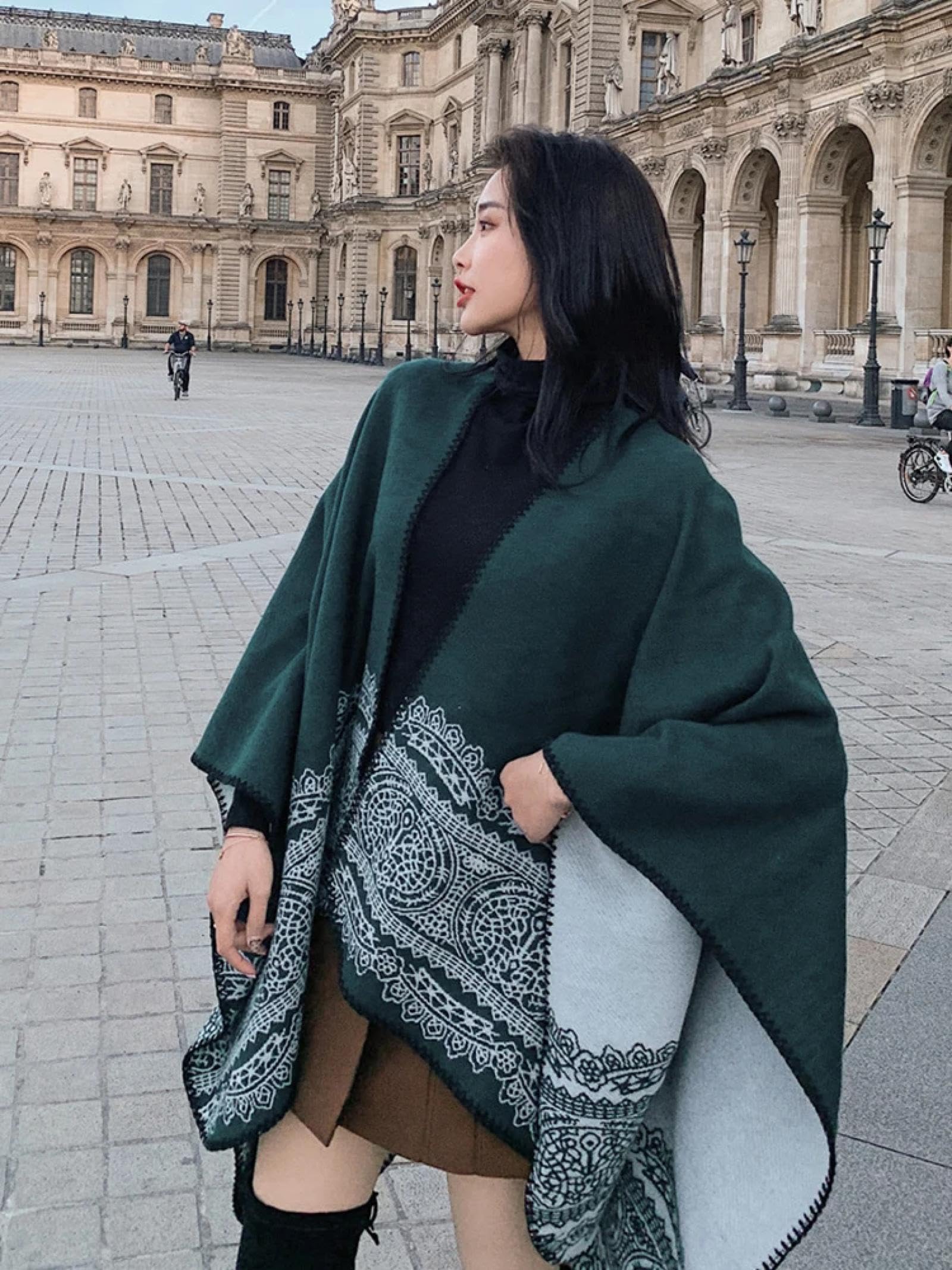 Sciarpa Scialle Invernale Sciarpe Moda Donna Inverno Sciarpa Femme Mujer Lady Retro Stampa Calda Sciarpa Stole Pareo Avvolgere Scialle Poncho Capas Mujer