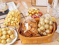Vista 5 de Bolsa de celofán, 100 bolsas de golosinas de 6 x 10 pulgadas con lazos, bolsas de plástico transparente para embalaje, regalo, galletas, dulces