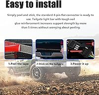 Vista 4 de Barra de luz de puerta trasera Kewucn de 59", LED, tira de doble fila IP65 con luces de freno rojas, luces de giro rojas, luces de marcha atrás