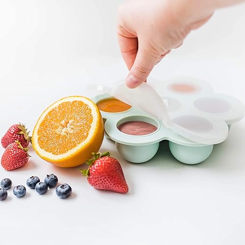 Miniatura 7 de Simka Rose Recipientes de almacenamiento de alimentos para bebés, bandeja segura para congelador, bandeja de almacenamiento de alimentos para bebés,