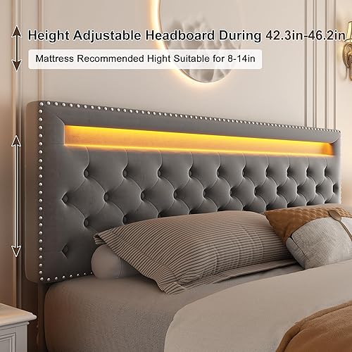 Miniatura 35 de GEGOFORU - Base de cama LED Queen con 4 cajones de almacenamiento, con control inteligente RGBW luces LED cabecera, control de color bricolaje,
