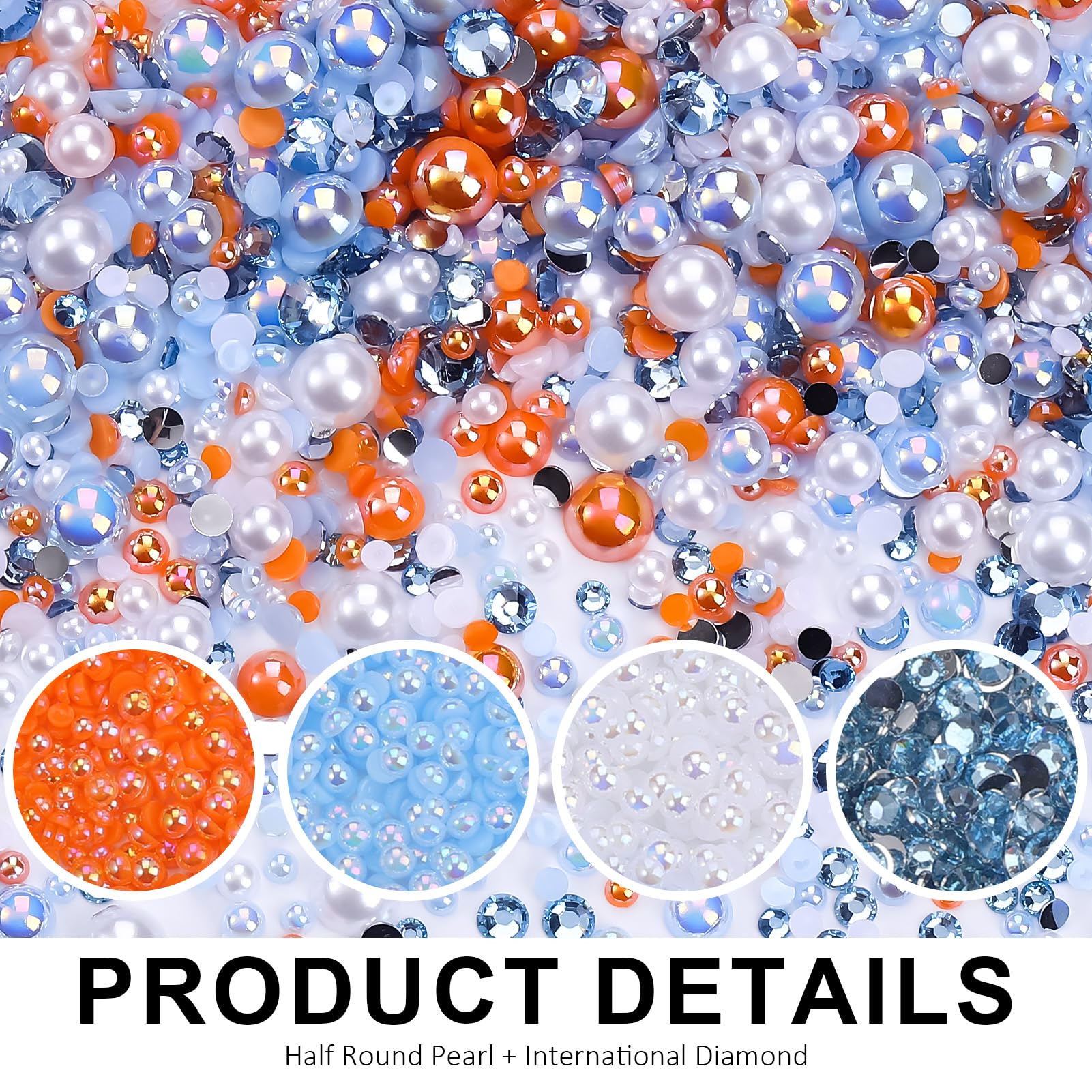 Ap Rhinestones Pearls For Crafting 50g Flatback Rhinestones & Pearls Kit - 3-10mm Blue ...