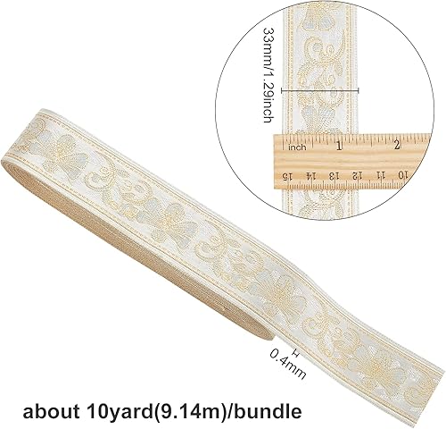 Miniatura 8 de FINGERINSPIRE Cinta de jacquard de 7.6 yardas de ancho de 2 pulgadas de ancho, cinta de bordado floral vintage con patrón de rombos cinta tejida de