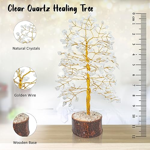 Miniatura 4 de Cristales curativos de cuarzo transparente, árbol bonsái, decoración de escritorio para mujer, decoración de habitación y oficina, regalo