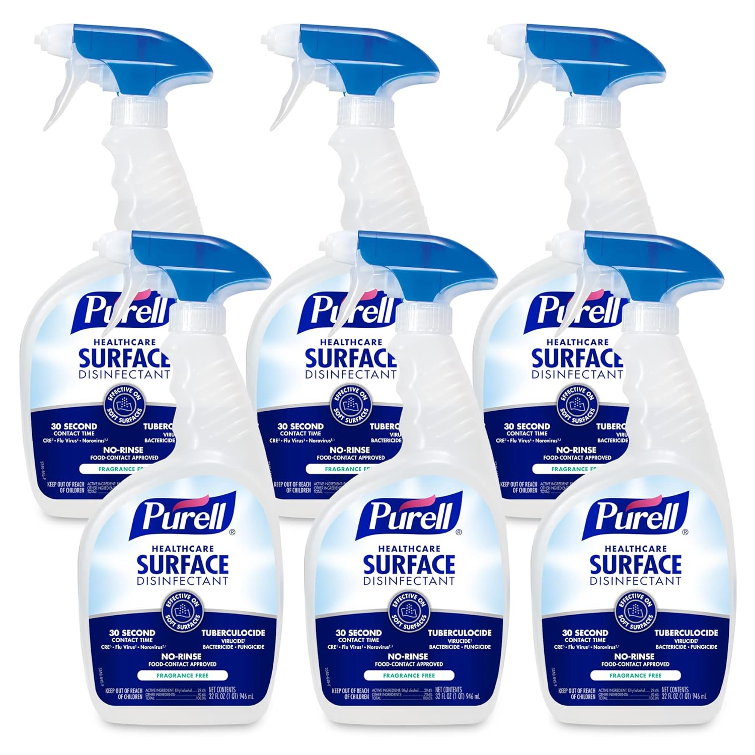 PURELL Healthcare Surface Disinfectant Spray Fragrance Free 32 fl oz Capped Bottle with Spray Trigger in Pack Pack