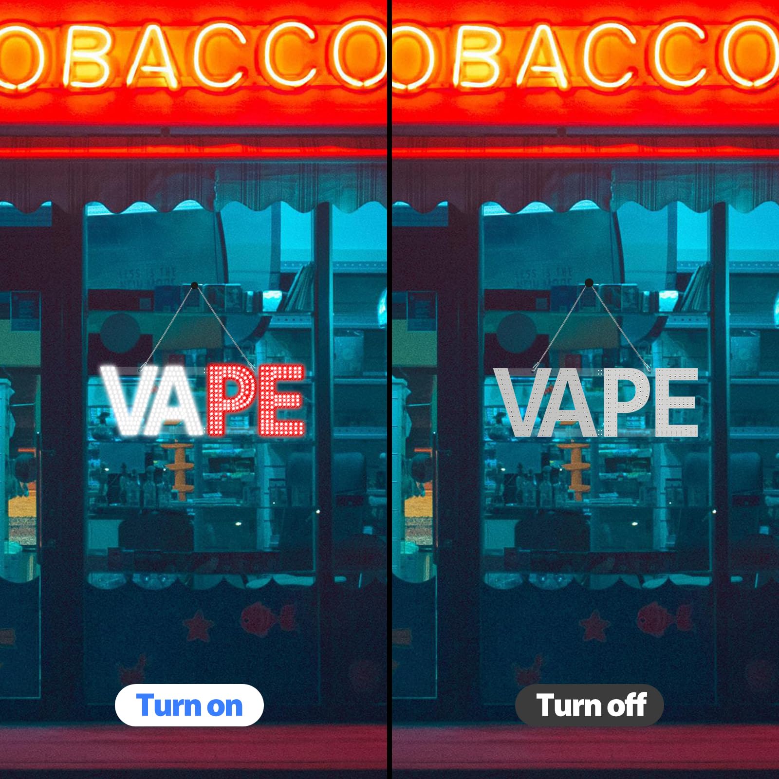 Señal de VAPE grande ultrabrillante de 76.2 cm x 25.4 cm, pantalla LED para tiendas de cigarrillos electrónicos, tiendas de vape, tiendas de conveniencia, gasolineras
