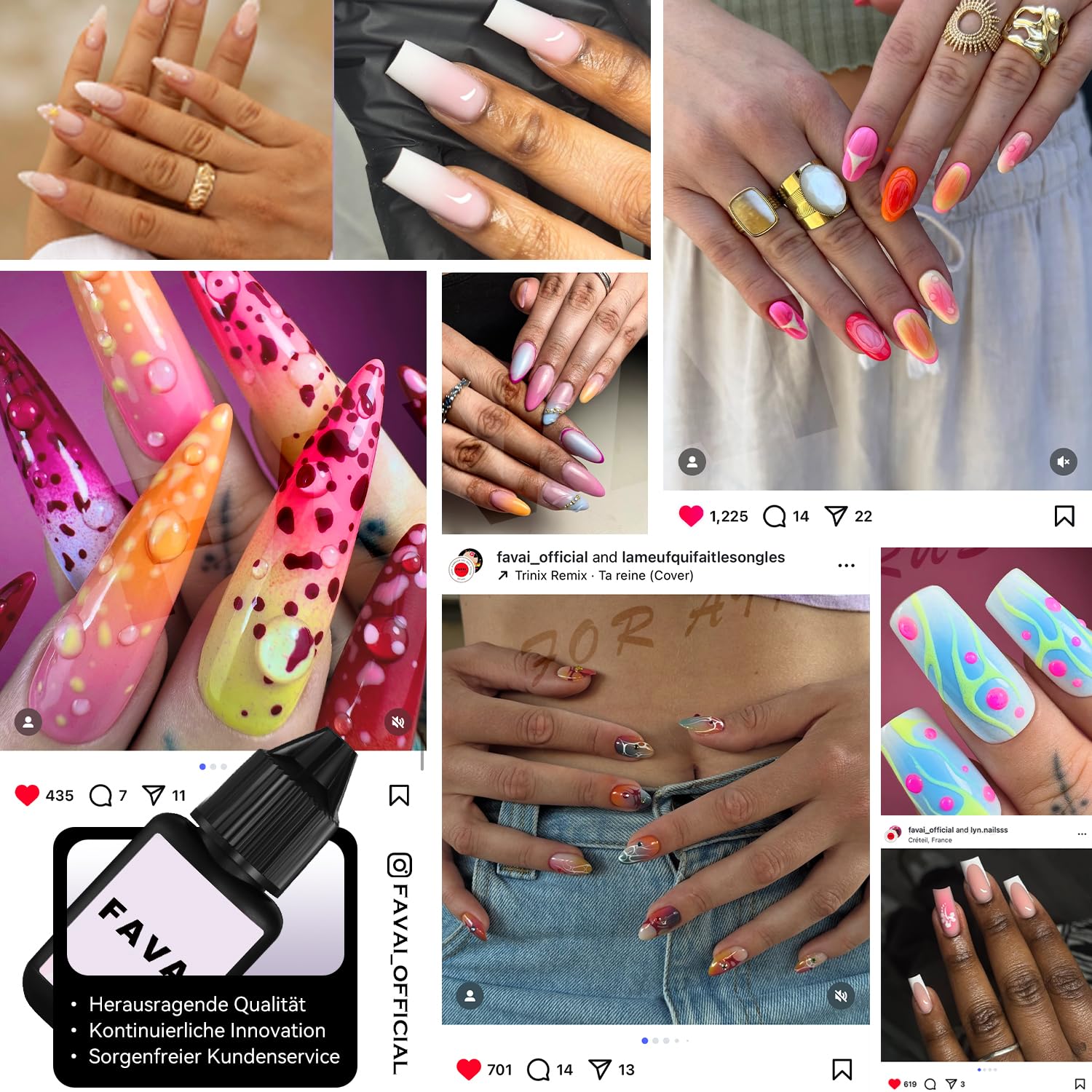 FAVAI 12 Farben UV Gel Nagellack Airbrush – Babyboomer Nägel, French Maniküre, Ombré Effekt, Airbrush Gel für Nägel, Nagel Deko – HOT-12 Kollektion