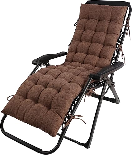 Cojín para silla de descanso, cojín de lino sintético con lazos, cojín de banco largo para interiores para silla reclinable, tumbona Dormette, banco