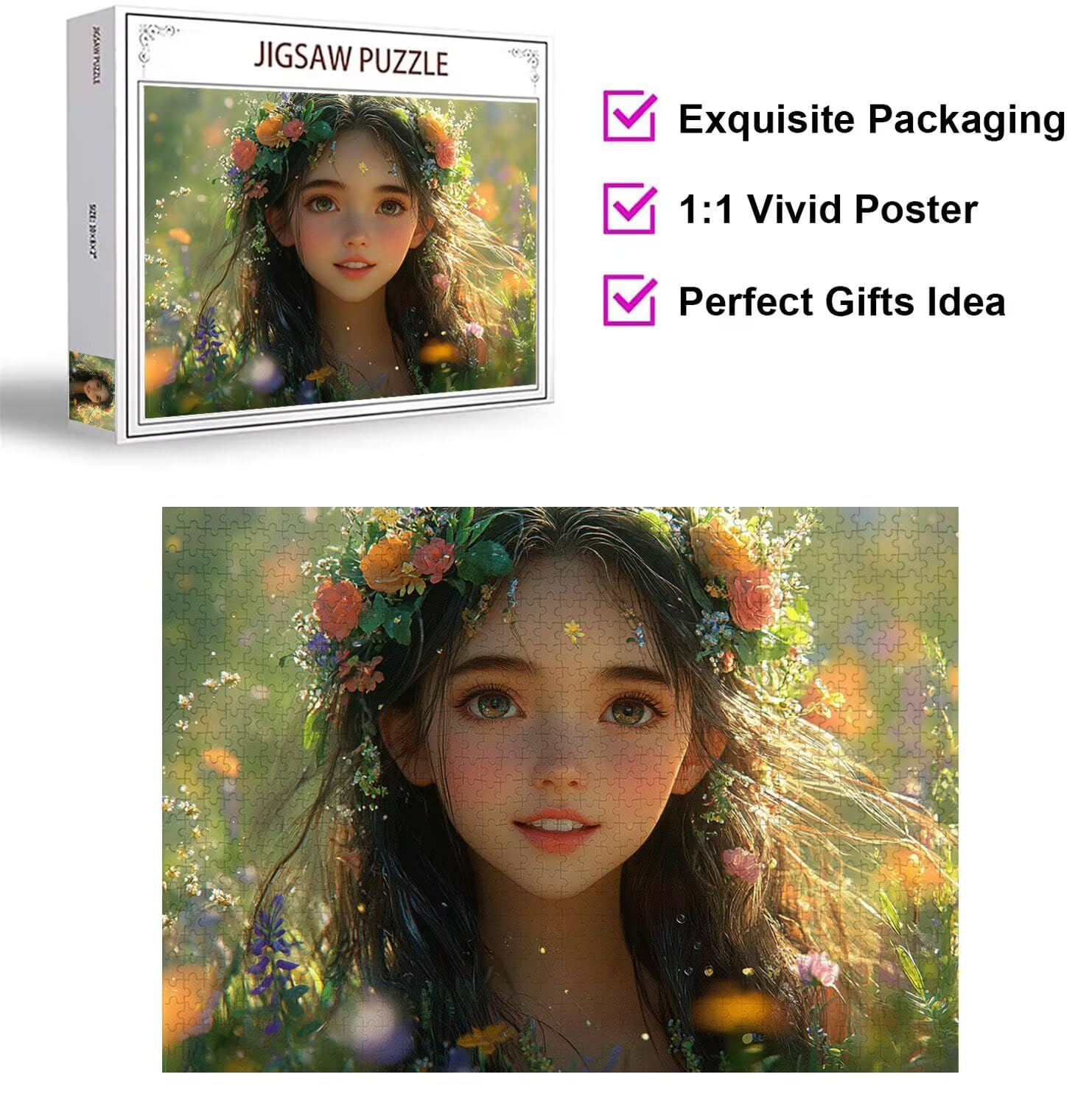 5000 sztuk puzzli dla dorosłych, gry rodzinne, wiosenna dziewczyna, n-56