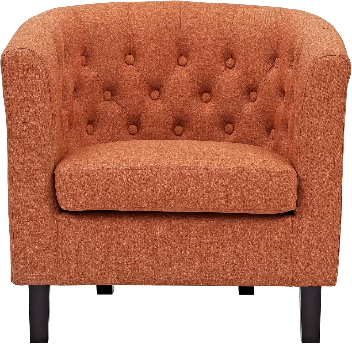 Modway Prospect Upholstered Fabric Contemporary Modern Accent Arm Chair in Orange