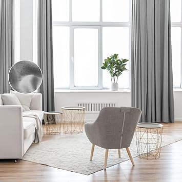 WEST LAKE Velvet Grey Blackout Winter Curtains Room Darkening Window Drapes Super Soft Luxury Drapes for Bedroom Rod Pocket Back Tab Curtains for Living Room Gray 52 Wx63 L,2 Panels
