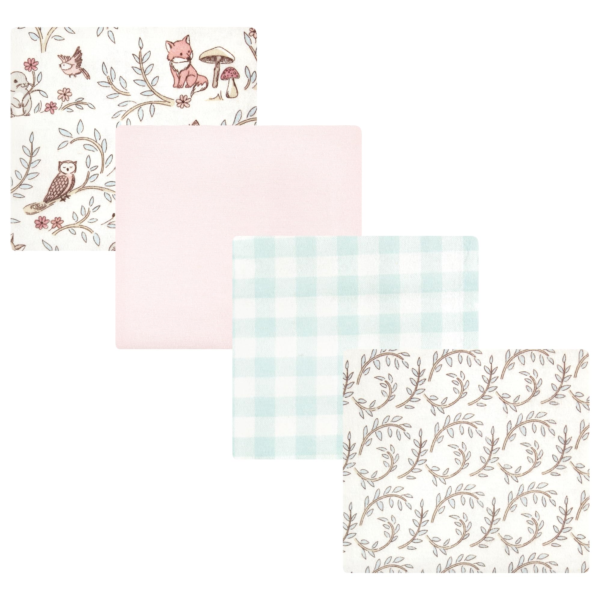 Luvable Friends Little Treasure Flannel Receiving Blankets 4pk