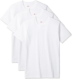 [ヘインズ] Tシャツ 3枚組 綿100% 乾きやすい 3P 青ラベル クルーネックTシャツ アンダーウェア-メンズ 丸首 白 型崩れしにくい ドライな肌ざわり