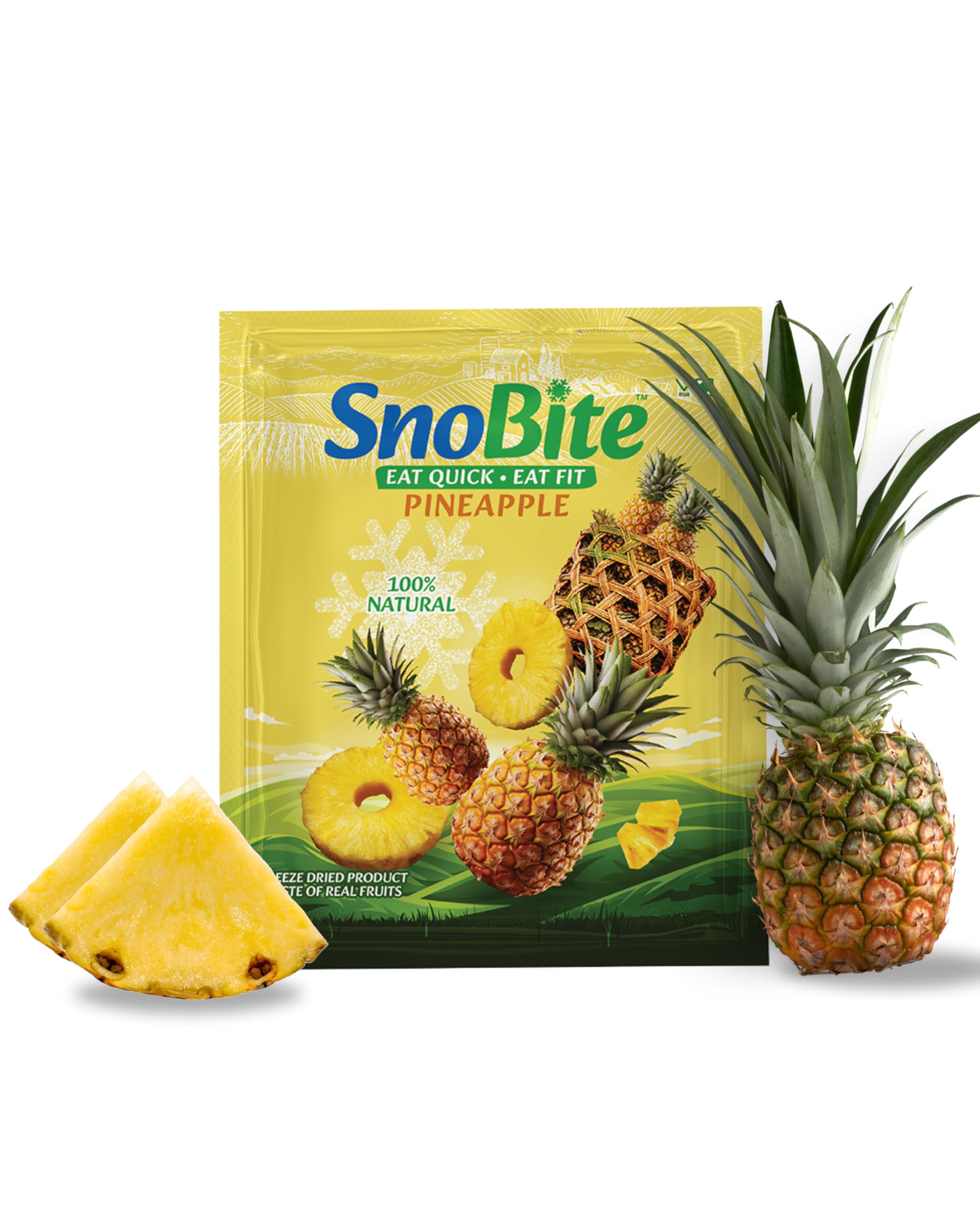 SnoBite Freeze-Dried Pineapple Pouch | 100% Natural | No Added Sugar, Zero Preservatives | Healthy, Tasty, Gluten Free Snack for Adults and Kids | 25g-image-12