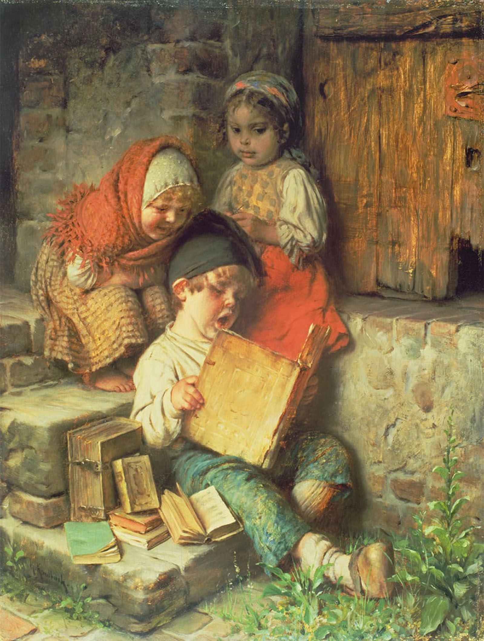 Artxlxxbn No Frame Famous Prints Artwork Pictures Poster Painting Art The Song Book By Hermann Kaulbach Artwork Landscape Pictures For Home Decor 60X90cm