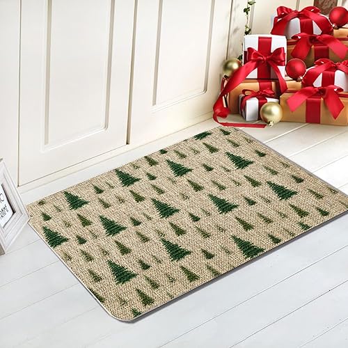 Miniatura 2 de Tapete de Navidad para puerta de exterior, tapete de árbol de Navidad, tapete de entrada verde, tapete de puerta de invierno, decoración de casa de