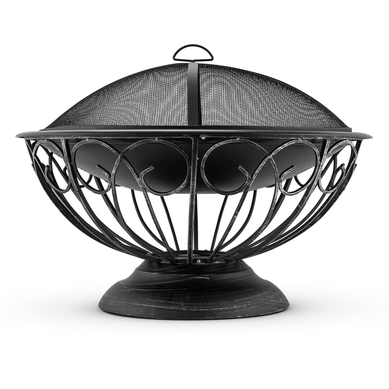 Blumfeldt Brasero de Jardin 75 cm Foyer Large Grille 60 cm Barbecue Tulip Noir