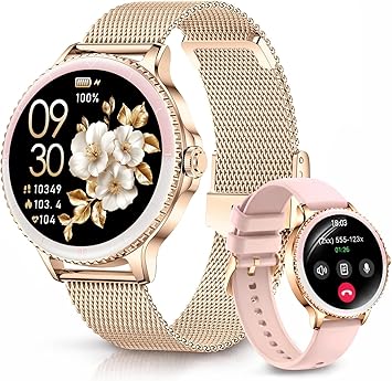 LIGE Smart Watches for Women Bluetooth Answer/Make Call,1.27 Screen Smartwatch,300mAh Battery/IP68 Waterproof/Fitness/Step/Health Tracker Pedometer Womens Sport Watch,Android iPhone Compatible