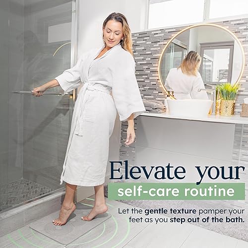 Miniatura 6 de Lifetime Essentials Co. Alfombra de baño de piedra, tierra de diatomeas, tapete de ducha, tapete de baño de secado rápido, tapete de baño absorbente